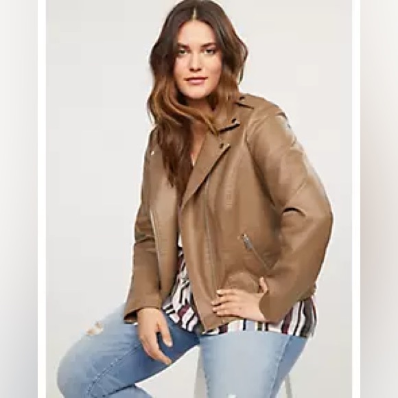 Lane Bryant Jackets & Blazers - Let’s Jump into Fall! Light weight Faux Leather Moto jacket